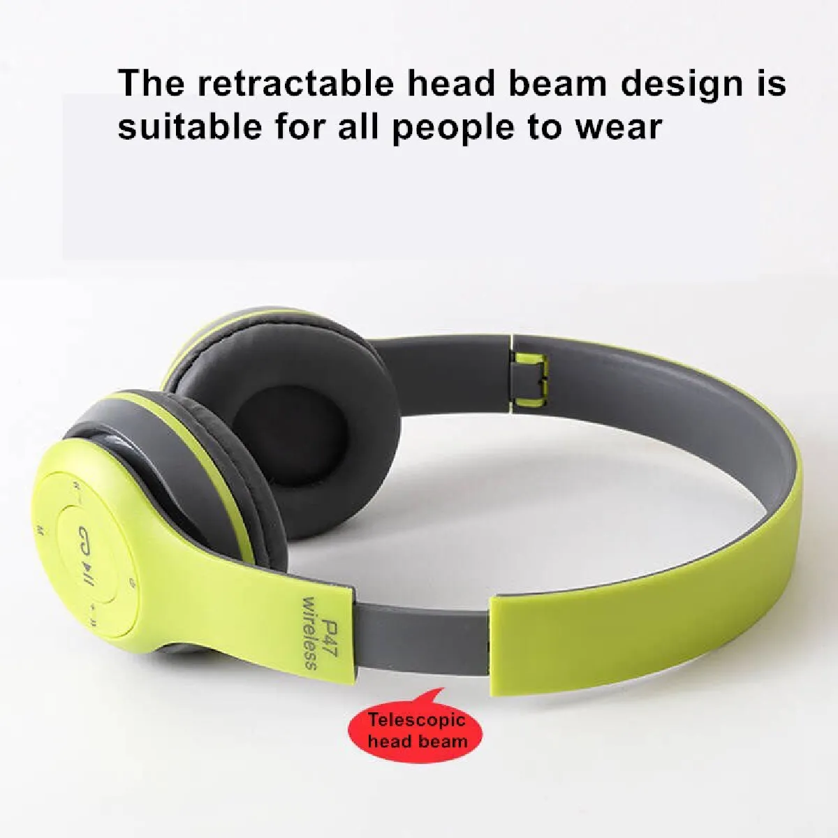 Universal Casque Bluetooth pliable - Vert