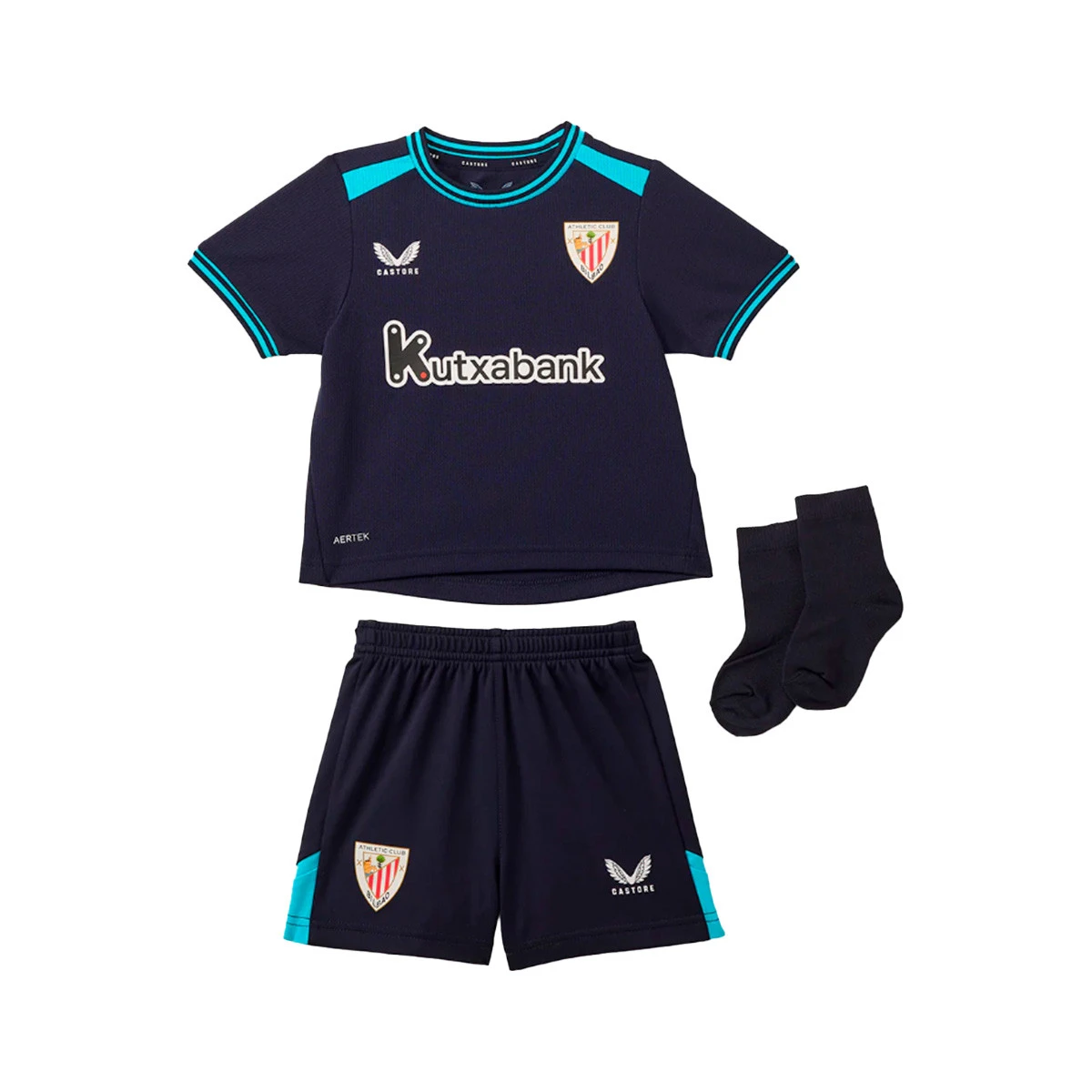 Conjunto Castore Athletic Club Bilbao Segundo Equipamento 2025-2026 Bebé