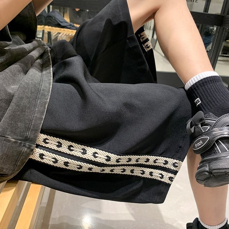 Besto - Wijde shorts met hoge taille en geweven bandjes
