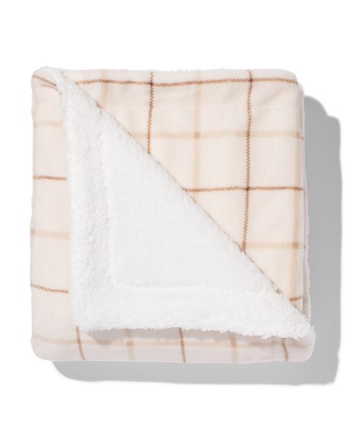 plaid sherpa à carreaux naturel 130x150