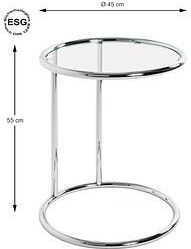 HAKU - Bijzettafel - Verchroomd - Metaal - Ø 45 cm