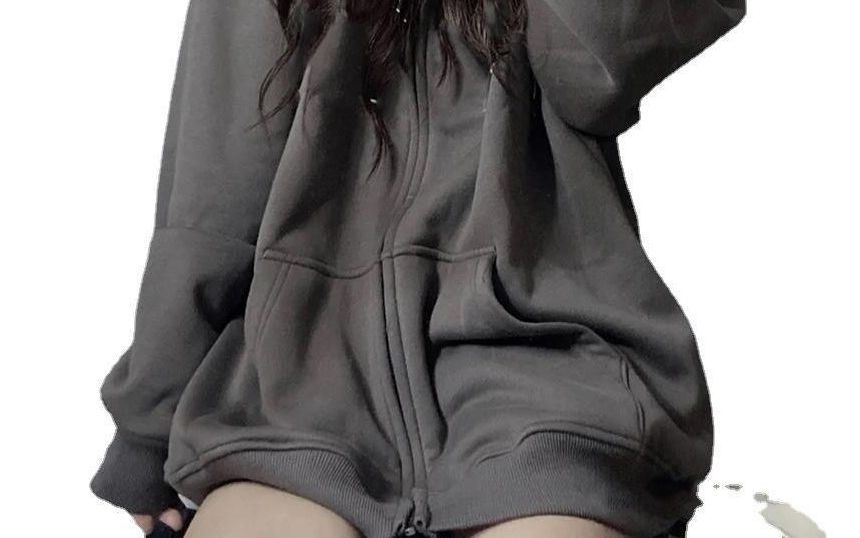 Cossita - Effen oversized hoodie met rits