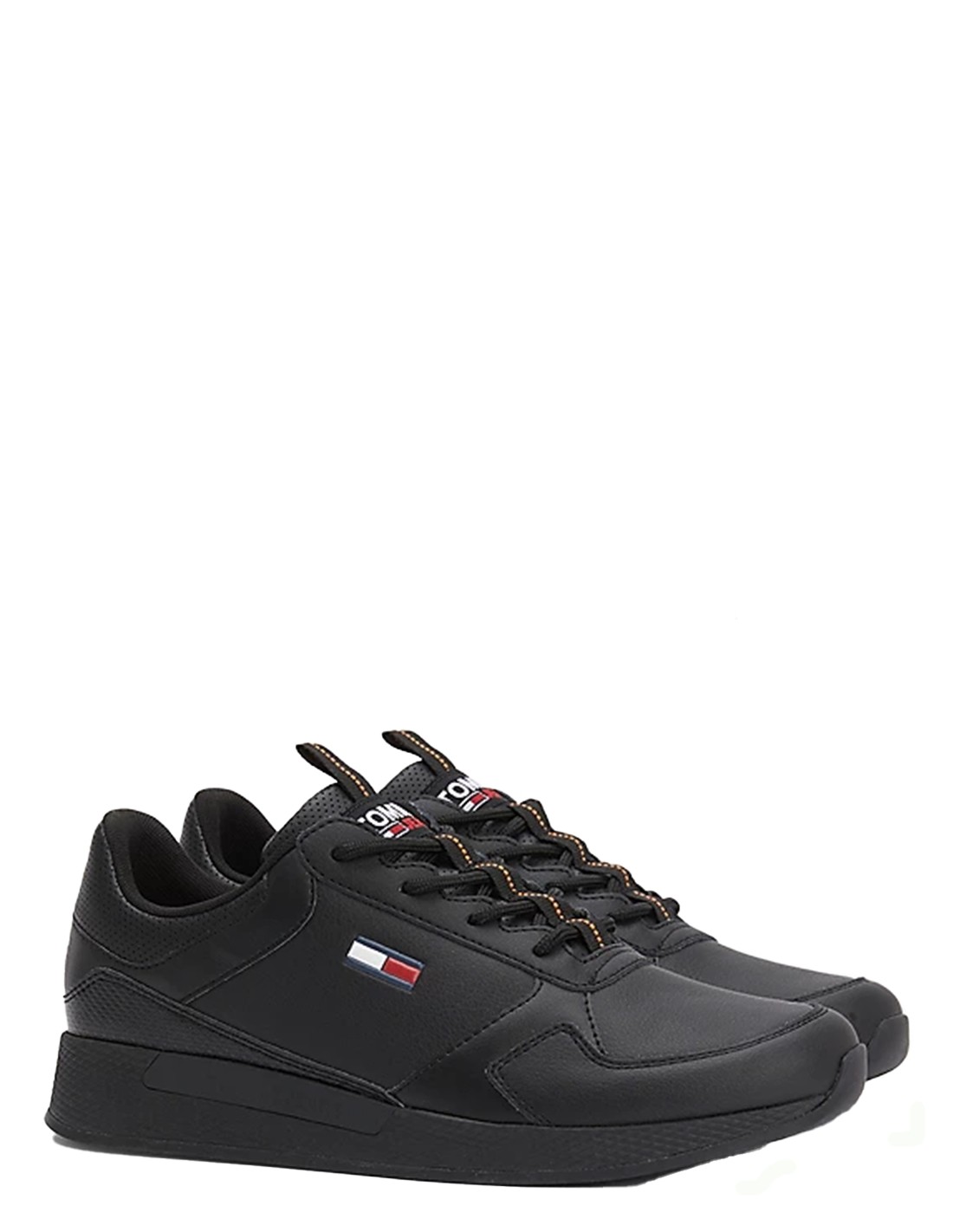 tommy hilfiger baskets de ville homme tommy jeans flexi ru cuir noir