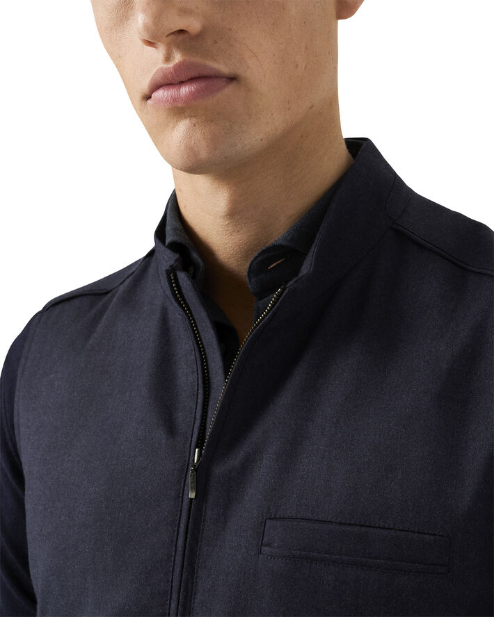 ETON Navy Blue Wool Flannel Vest Navy blue