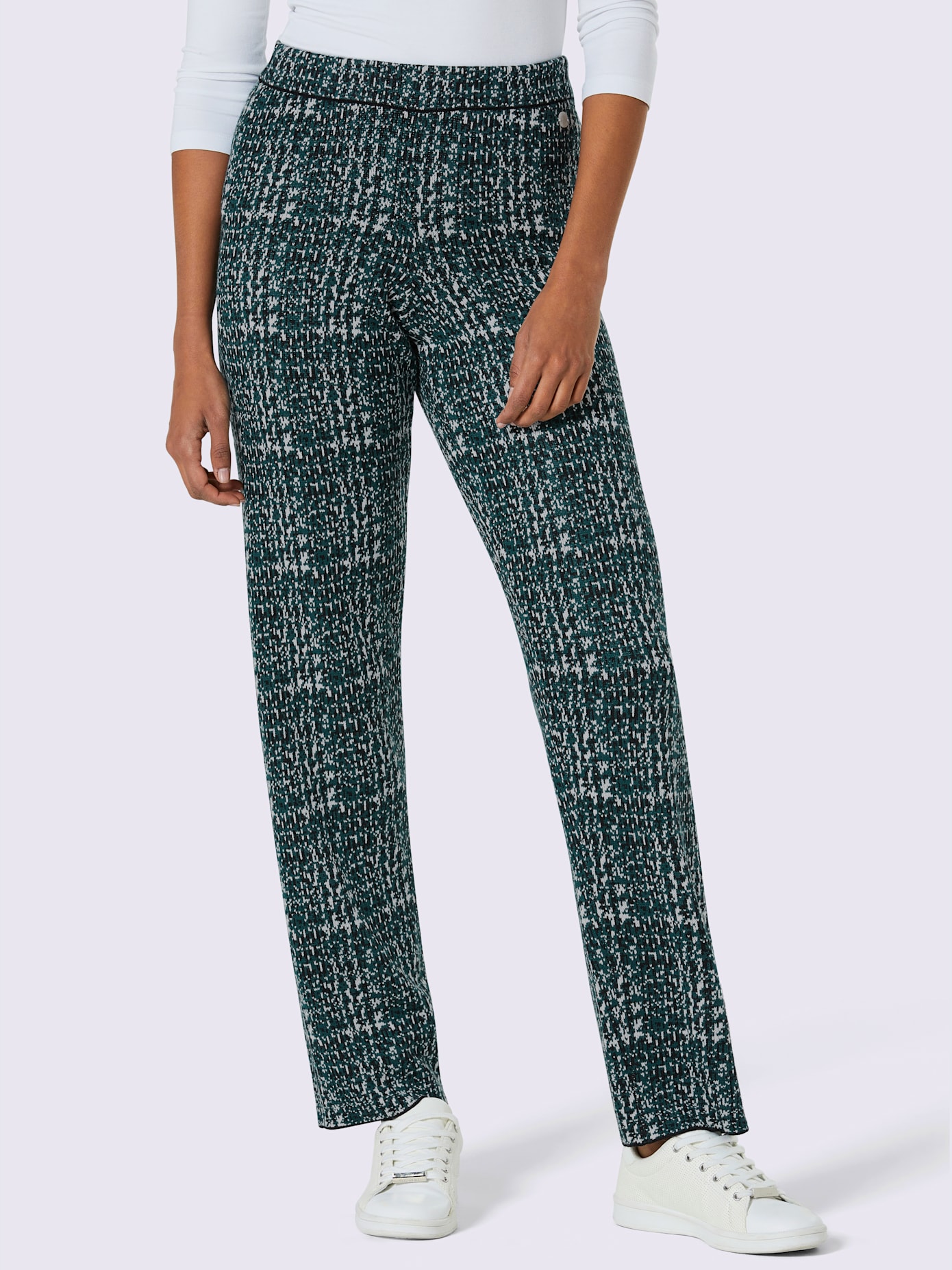 Pantalon en tricot en lyocell et viscose tricot jacquard de qualité