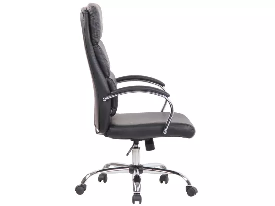 Chaise de bureau - Similicuir & Métal chromé - Noir - Bradford