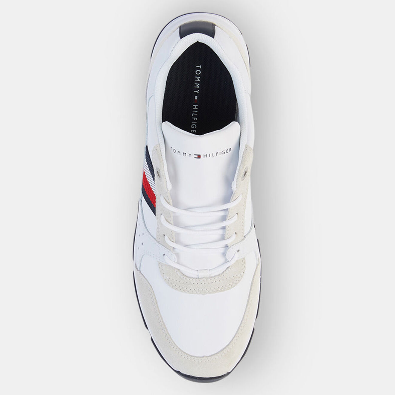 Tommy Hilfiger Baskets en Cuir Running Fashion blanc/beige