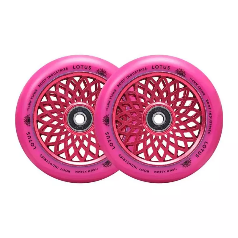 Paire de roues trottinette ROOT INDUSTRIES Lotus Radiant Pink 110mm
