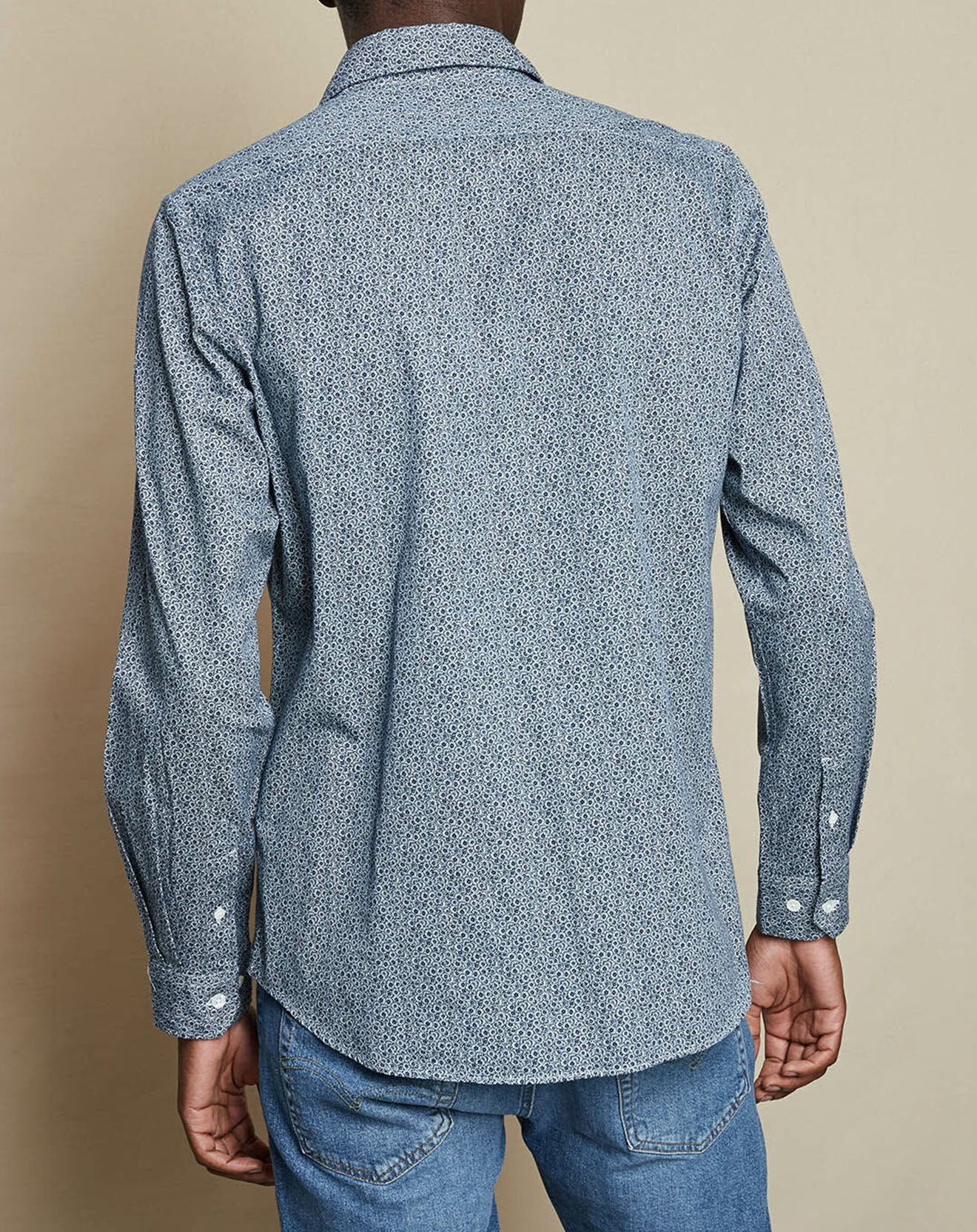 Hartford Chemise Slim Fit Sammy à fleurs marine/blanc