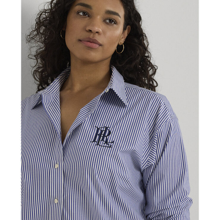 Lauren Ralph Lauren 50S STR PURE PRESS-SHIRT Blue/white
