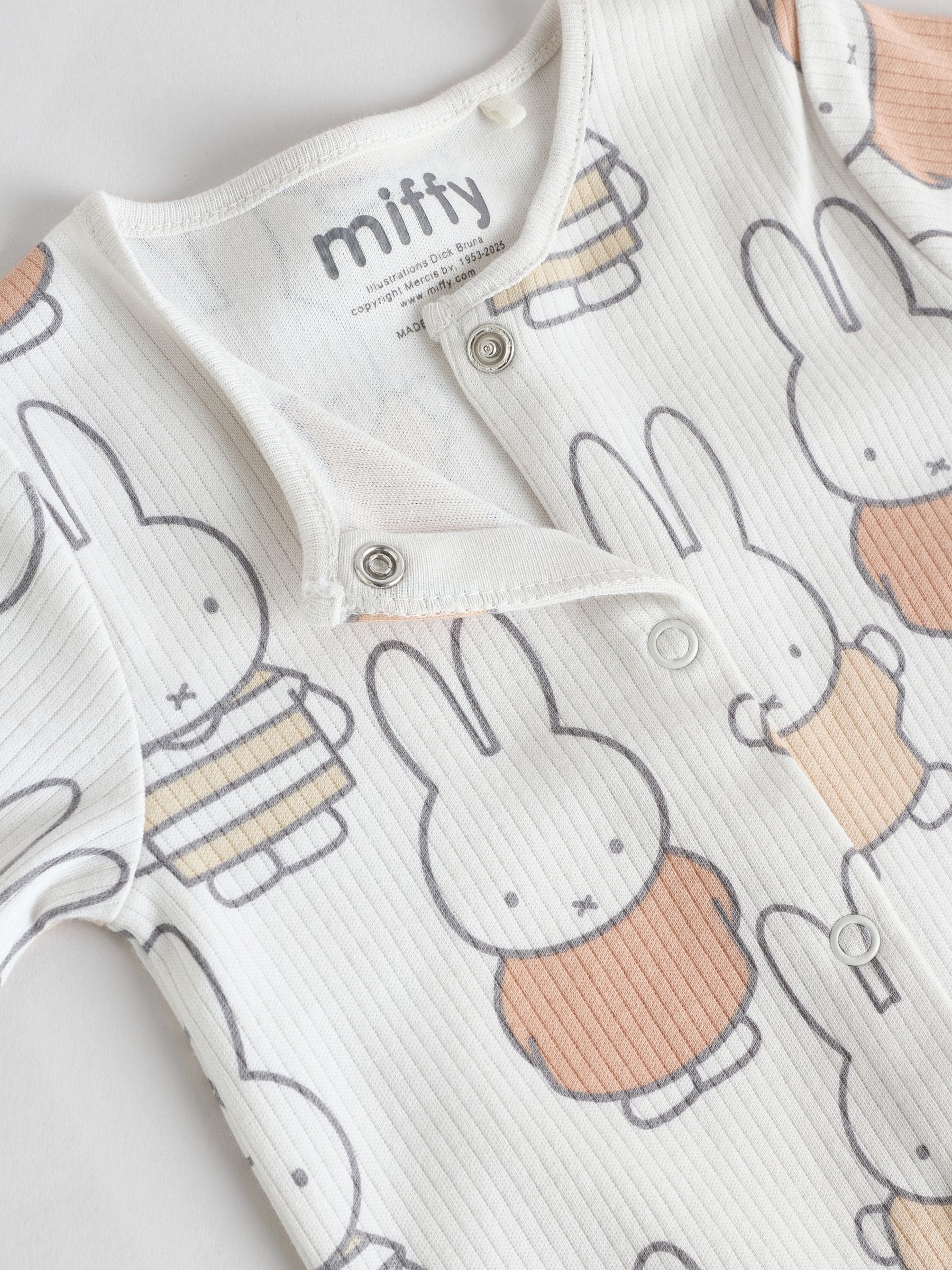Neutraal - Miffy Baby Slaappakken 3 Verpakking (0mnd -2jr)