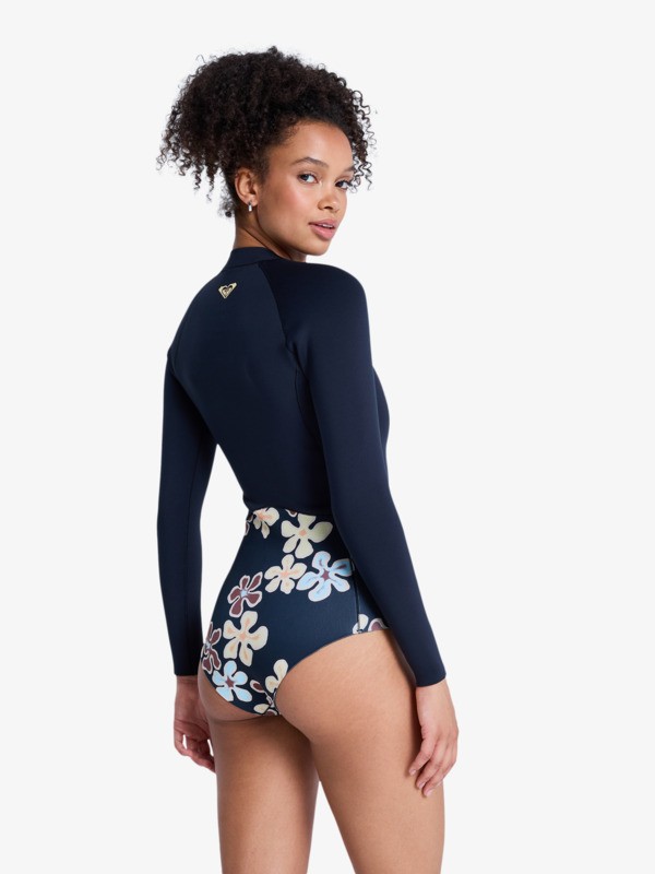 1mm Swell Natural Springsuit manches longues front zip Noir Femme