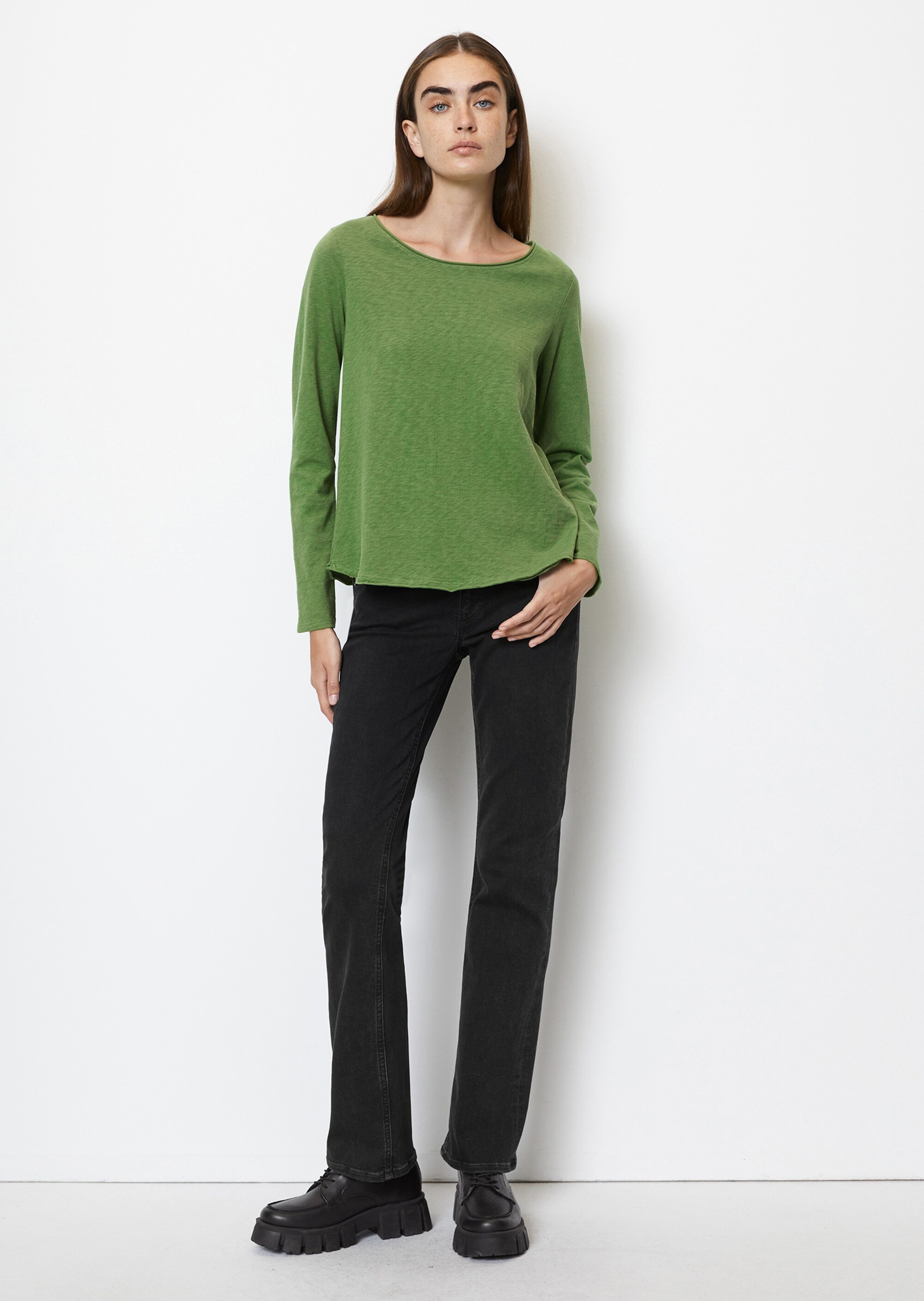 Longsleeve regular aus Heavy-Slub-Jersey