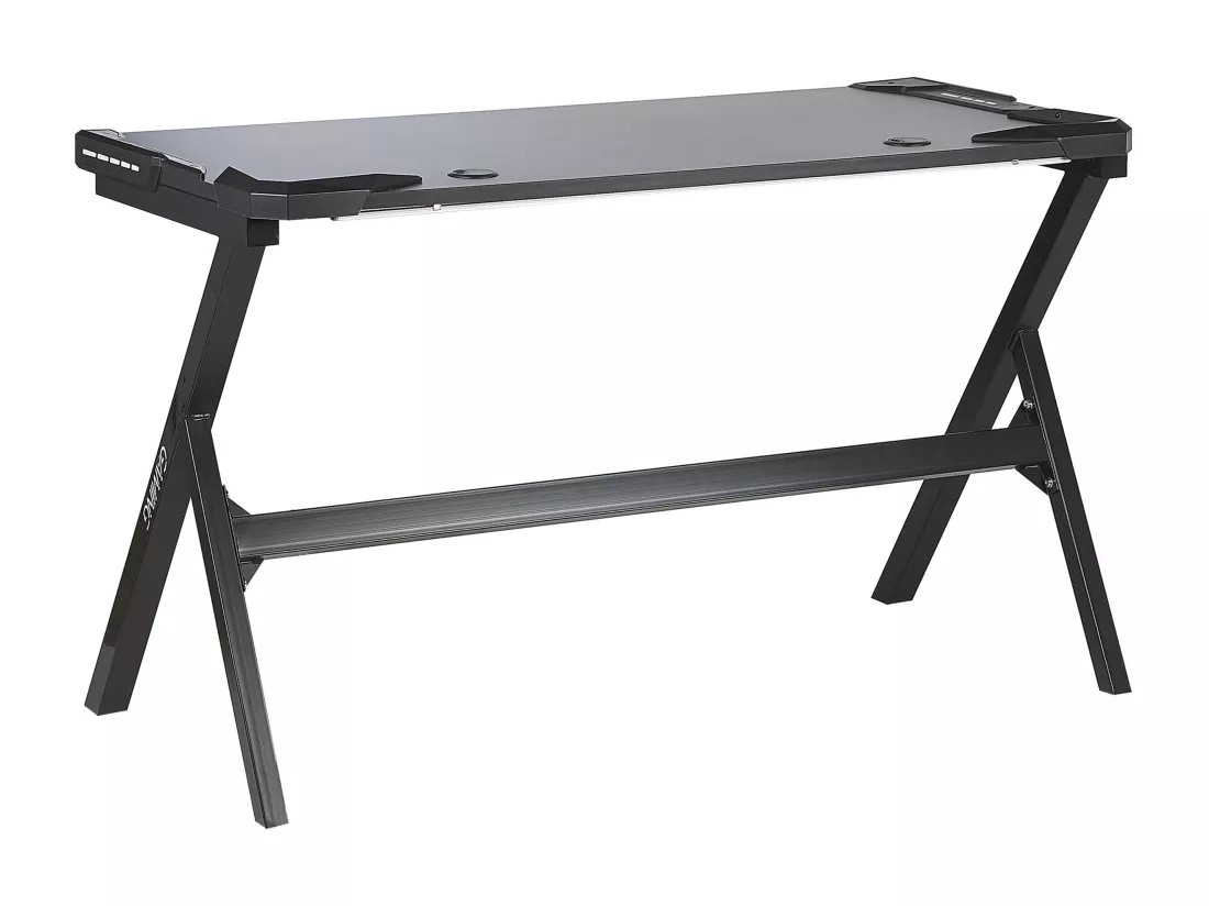 Bureau gamer éclairage LED 120 x 60 cm noir DANVERS