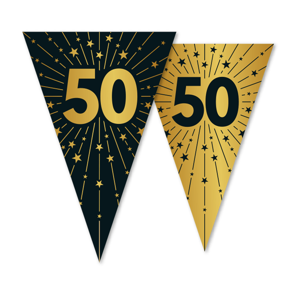 50 Jaar Slinger Goud Zwart 10m