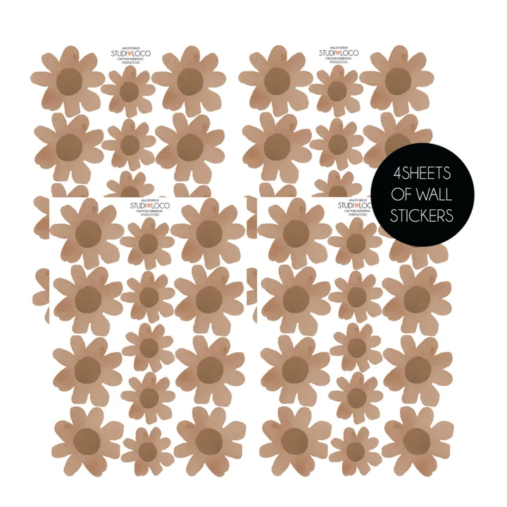 Studio Loco Stickers muraux Floral | Marron
