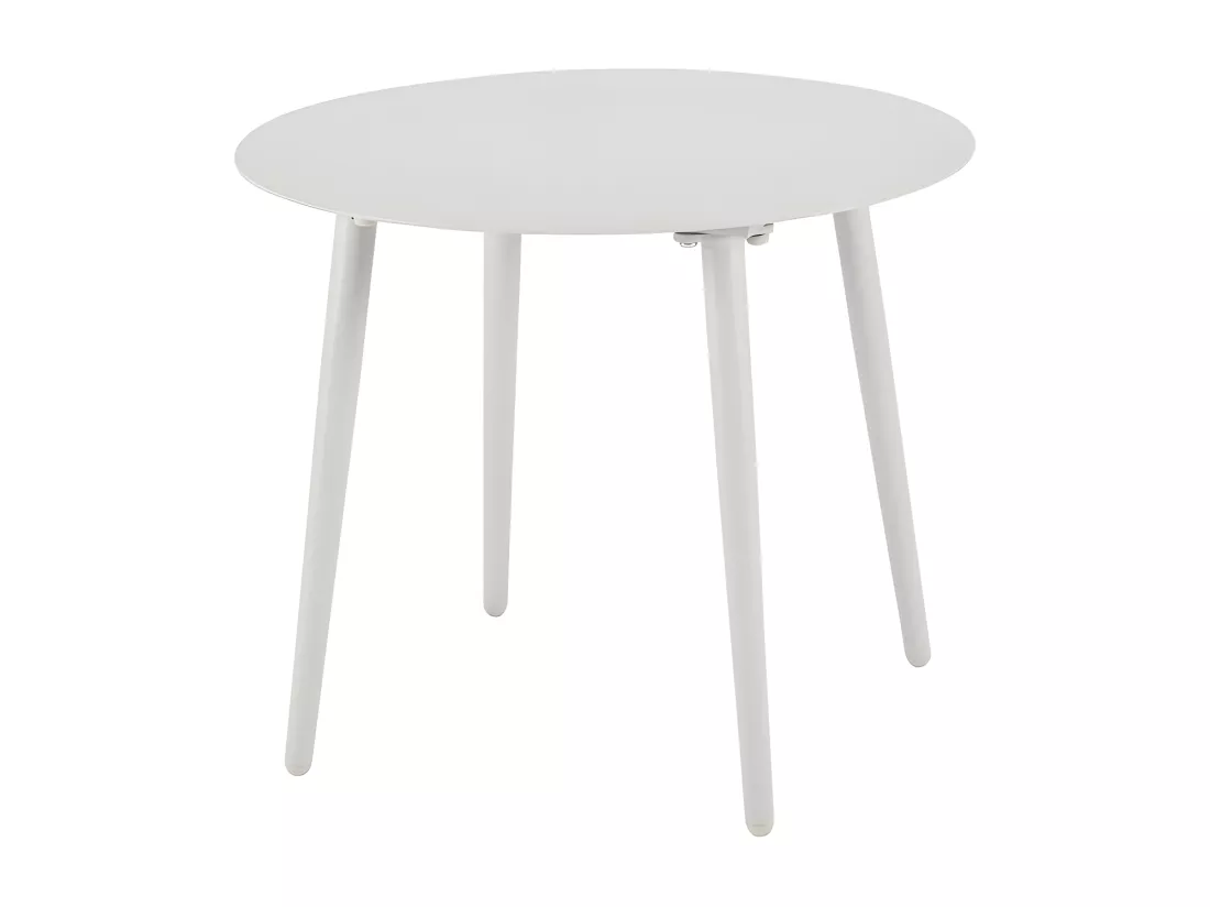 Lot de 2 fauteuils de jardin en aluminium - avec une table basse - tapis en rotin PE - Blanc