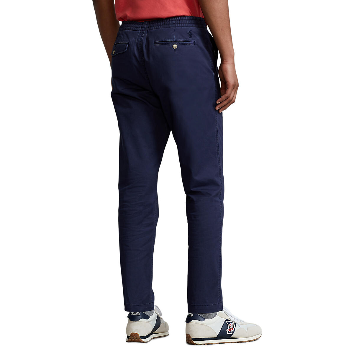 POLO RALPH LAUREN<br>Calça reta em algodão elástico estilo preppy