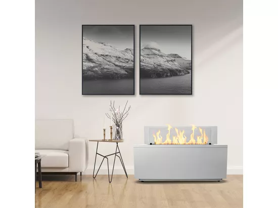 Cheminée à bioéthanol pour l'intérieur et l'extérieur L100xP40xH40 cm