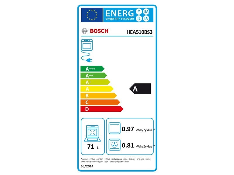 Siemens Einbaubackofen HEA510BS3 Edelstahl A Backofen für den Einbau