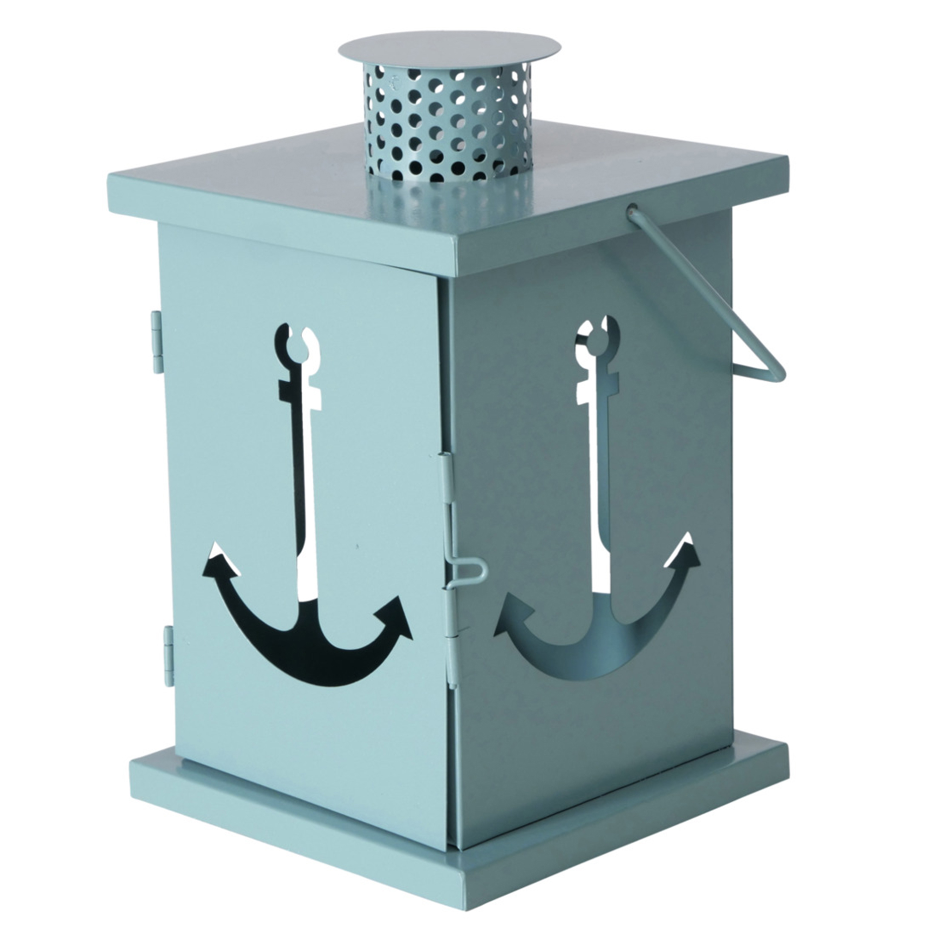 Laterne - hellblau - 23 cm hoch