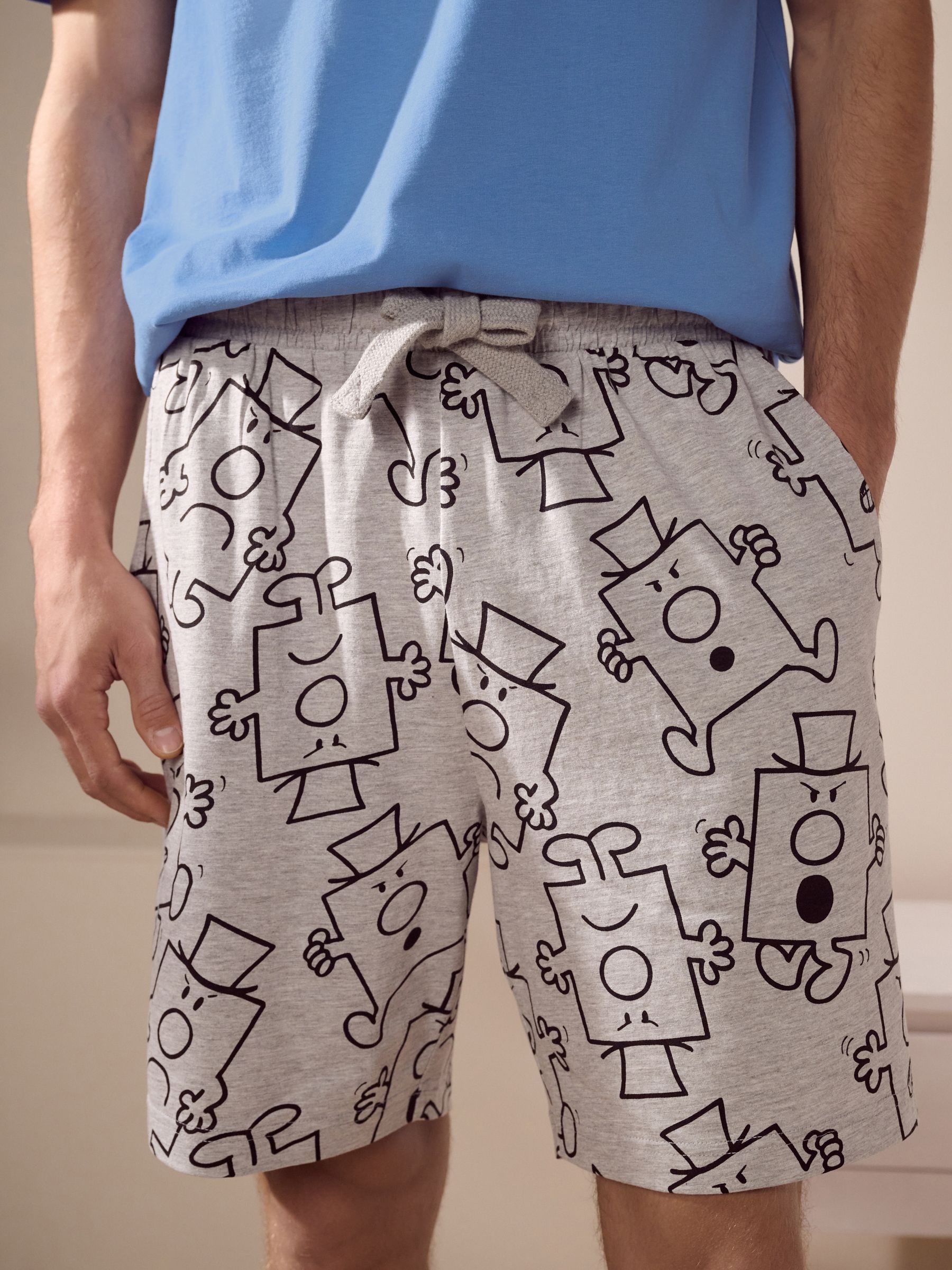 Blauw - License Mr Men Grumpy Pyjama's Set
