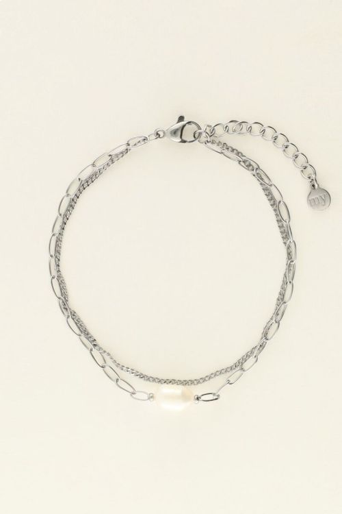 Armband met schakels & parel