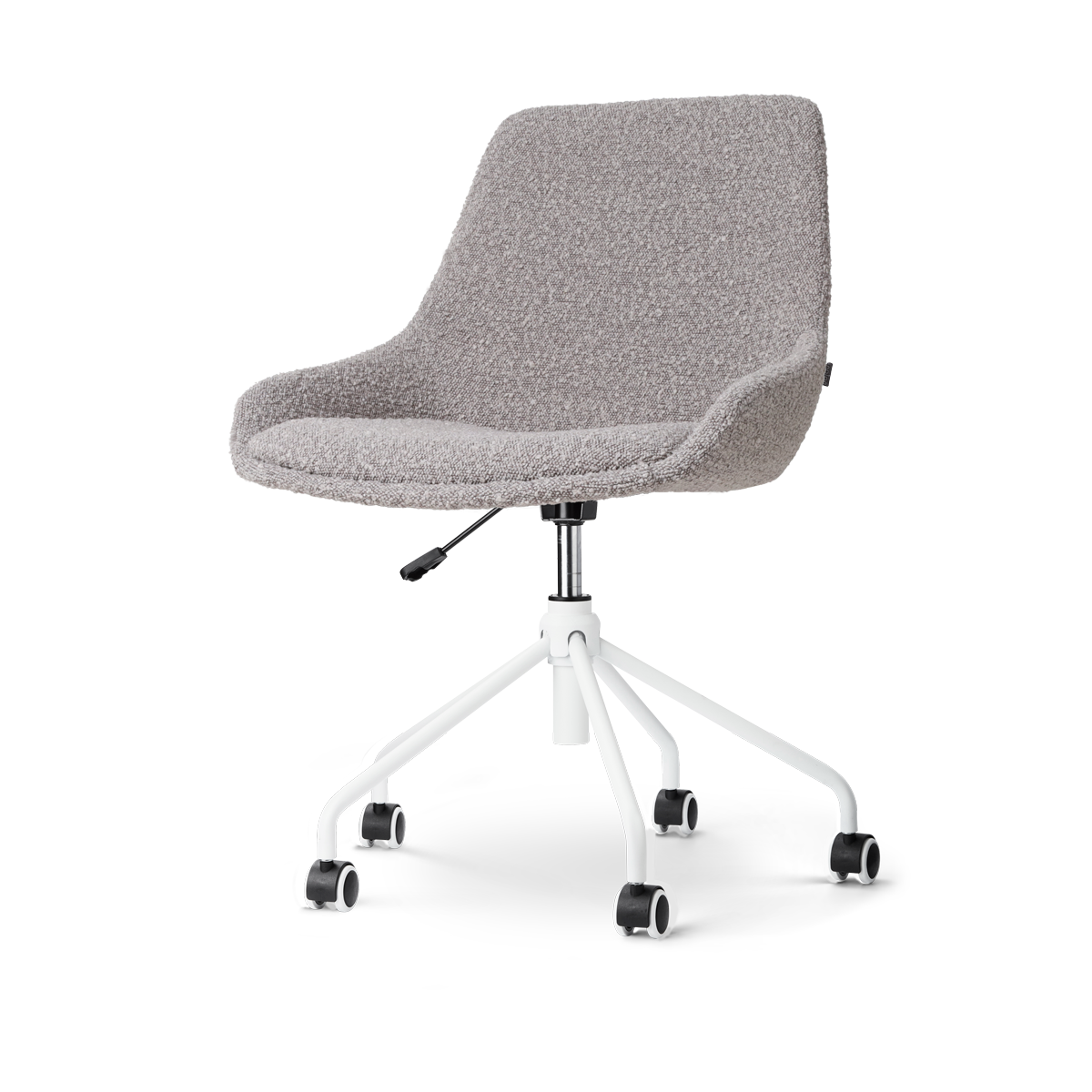 Bureaustoel Nout-Isa bouclé taupe - wit onderstel