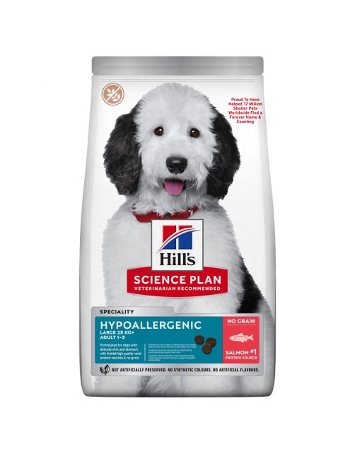 Hill's Canine Adult Hypoallergenic Large Breed - Hondenvoer - Zalm Tonijn 12 kg