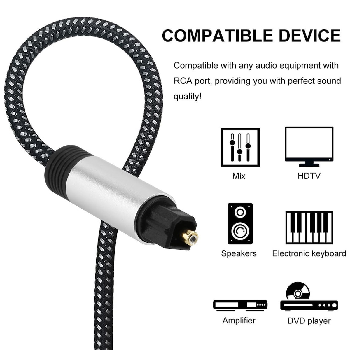 Digital Audiokabel 3m Toslink-kabel lydkabel