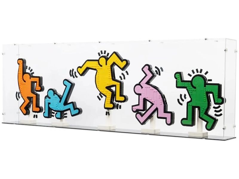 iDisplayit Acryl-Display für Keith Haring Tanzende Figuren Elegantes Acryl-Display für die LEGO Sammlung