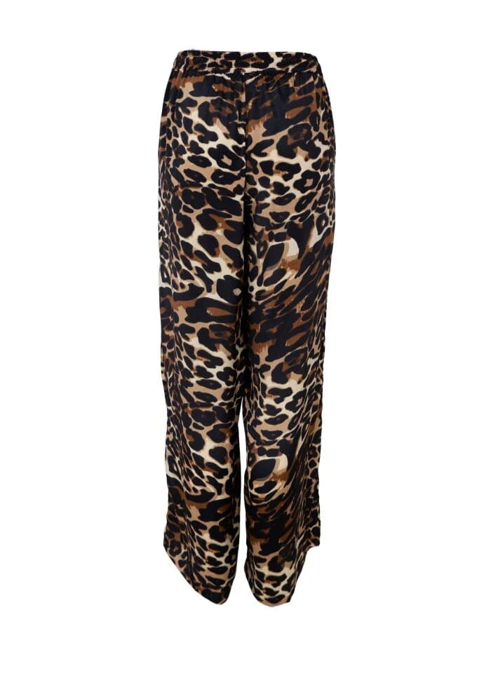 Black Colour Bcluna Straight Pant leopard