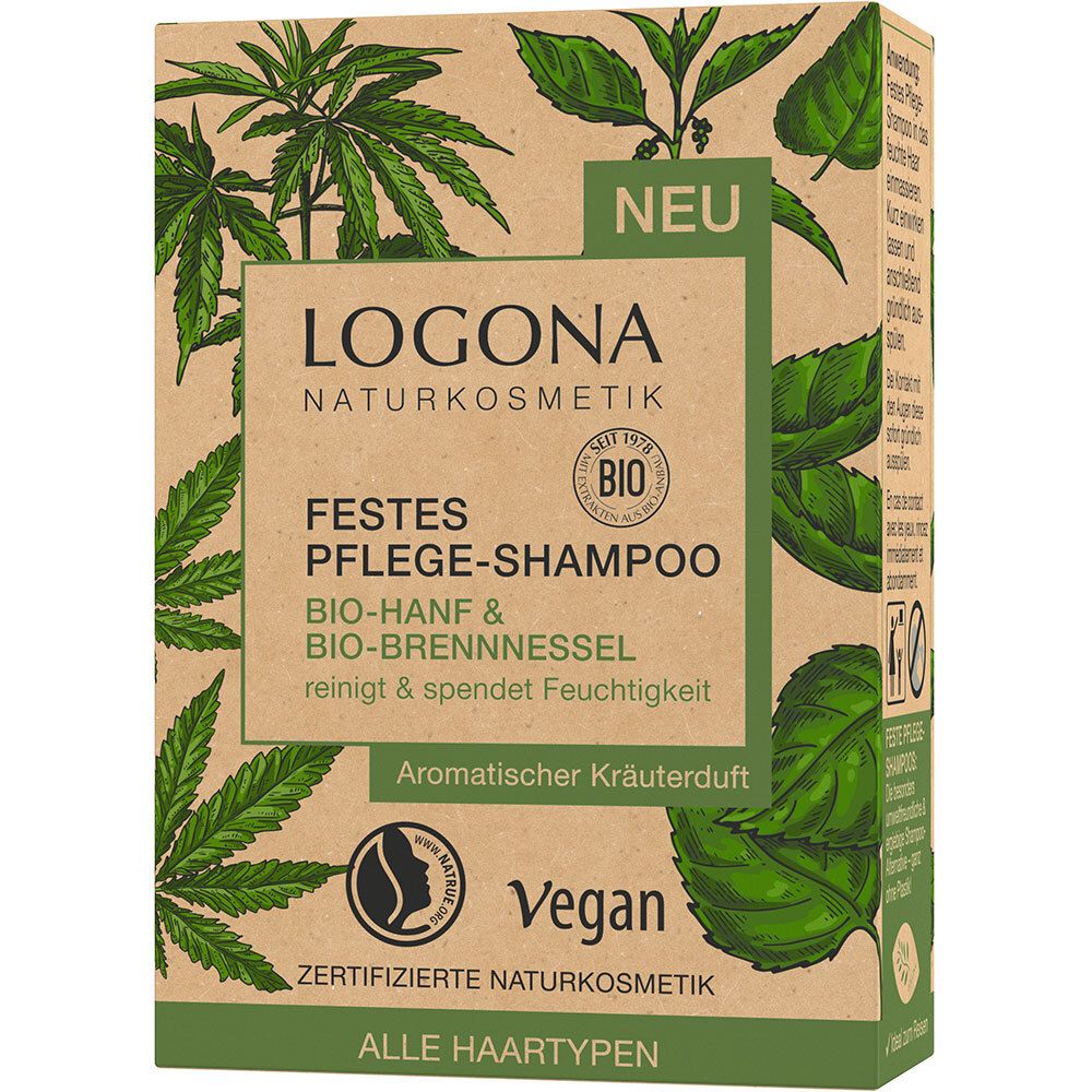 LOGONA Festes Pflege-Shampoo Bio Hanf & Bio Brennessel