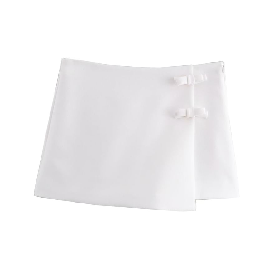 Sensarra - Mini-rok met halfhoge effen strik