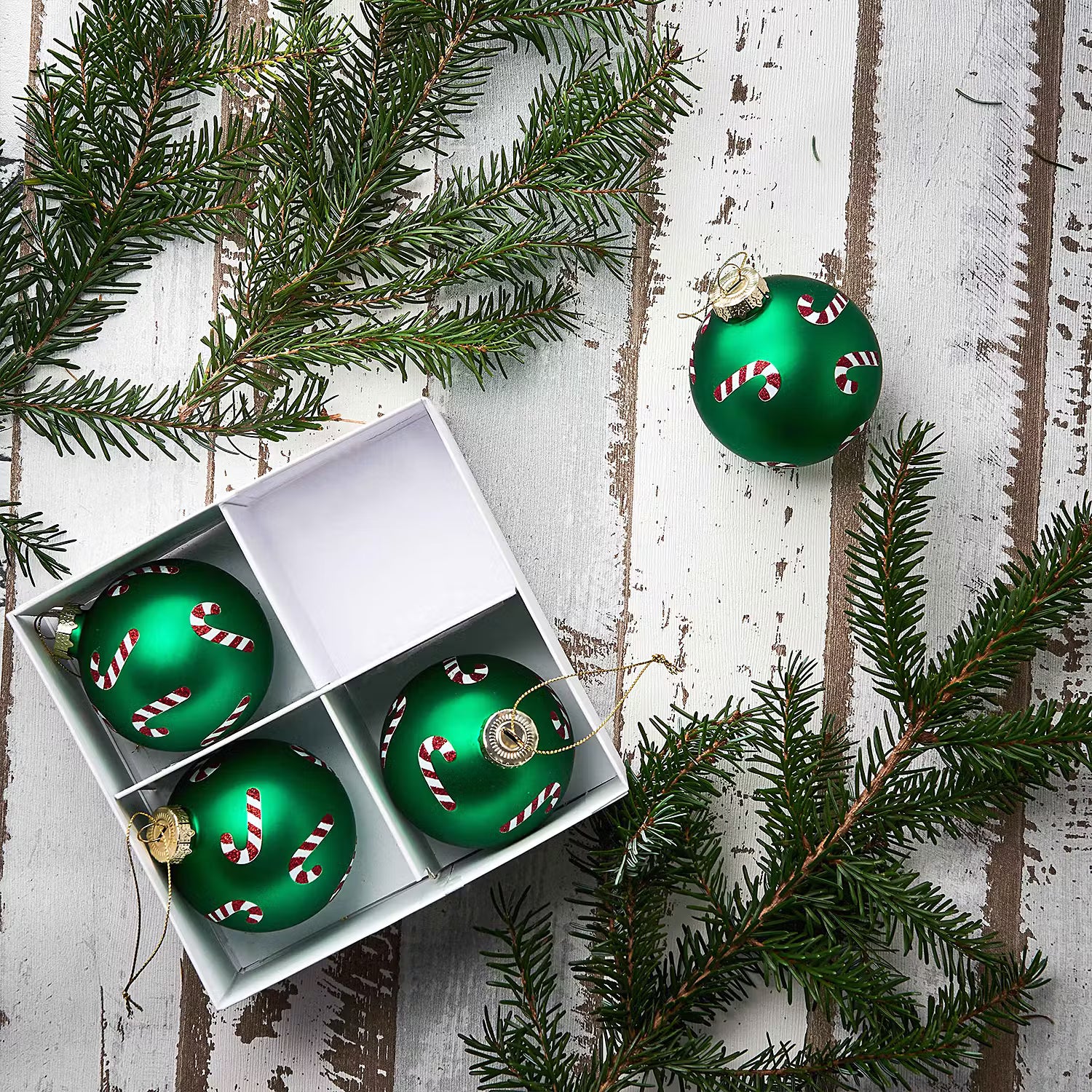 HANG ON Weihnachtskugel Candy Cane 4er-Set