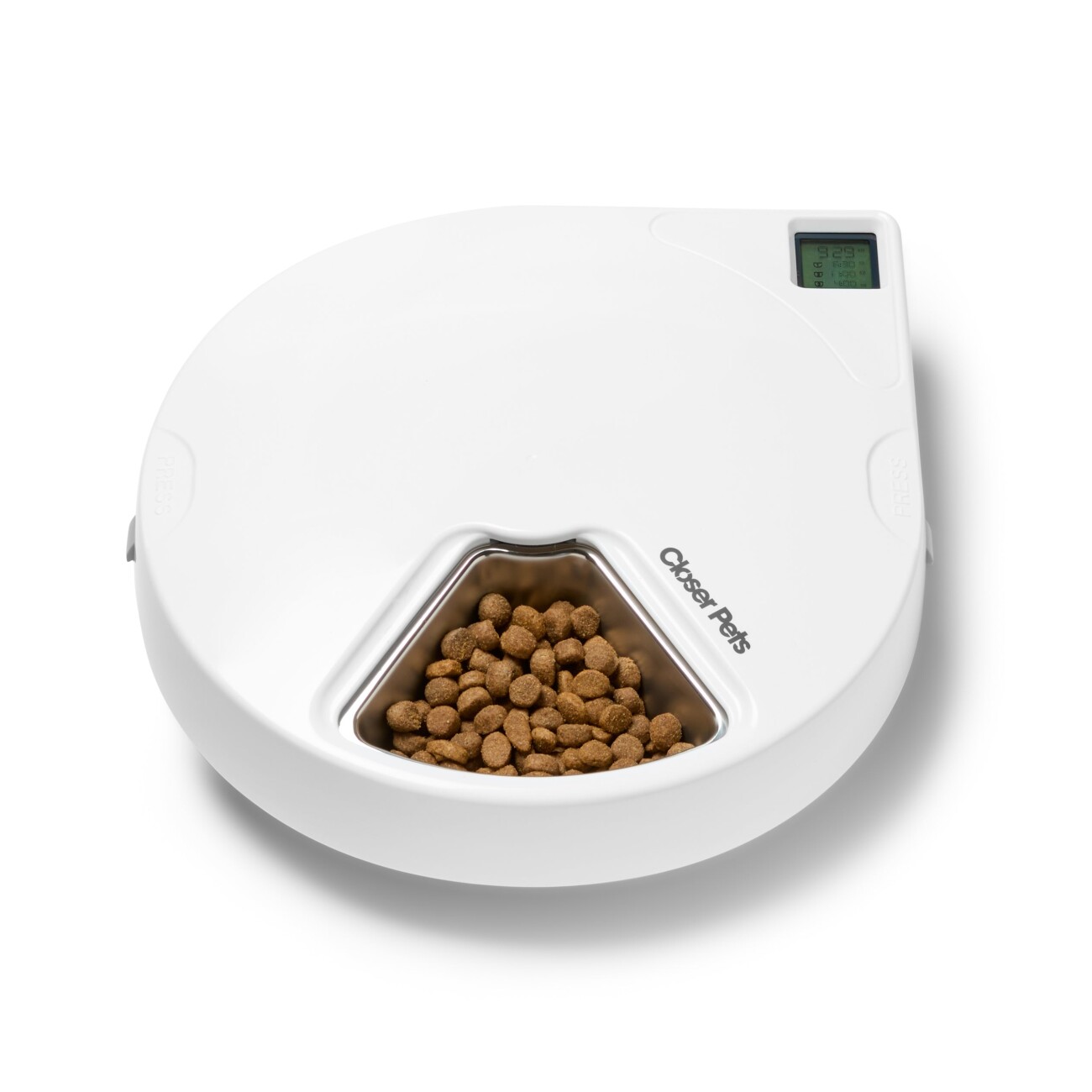 Cat Mate 5-Mahlzeiten-Futterautomat mit Edelstahlnapf-Einsätzen White(C500)