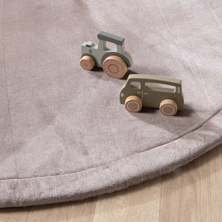 Ronde speelmat - Jip Taupe | Wasbaar