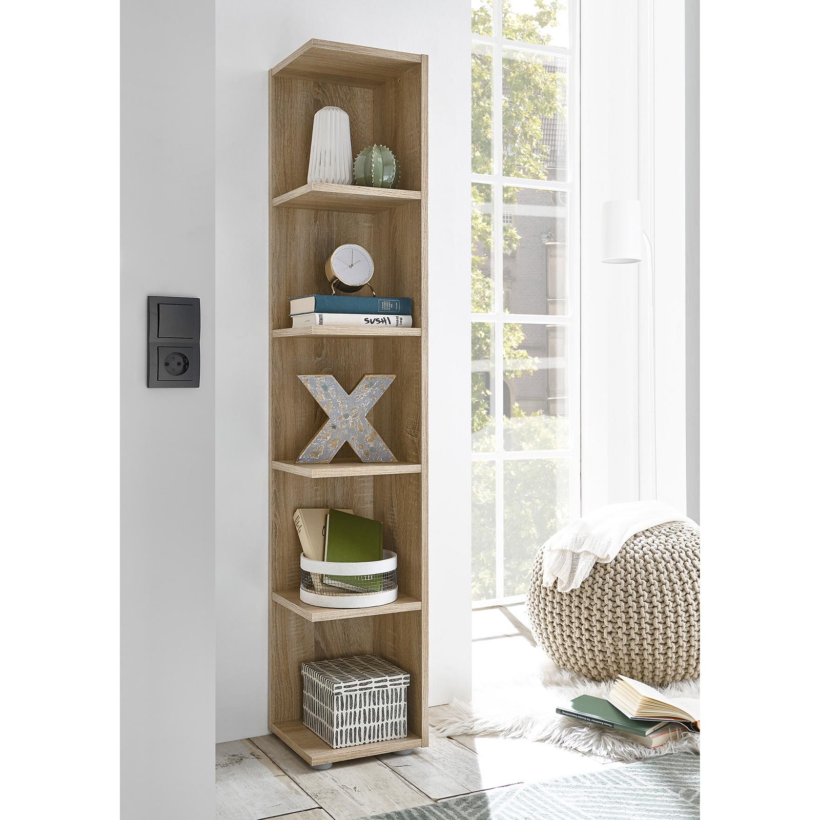 Eckregal - Sonoma Eiche - 142 cm hoch