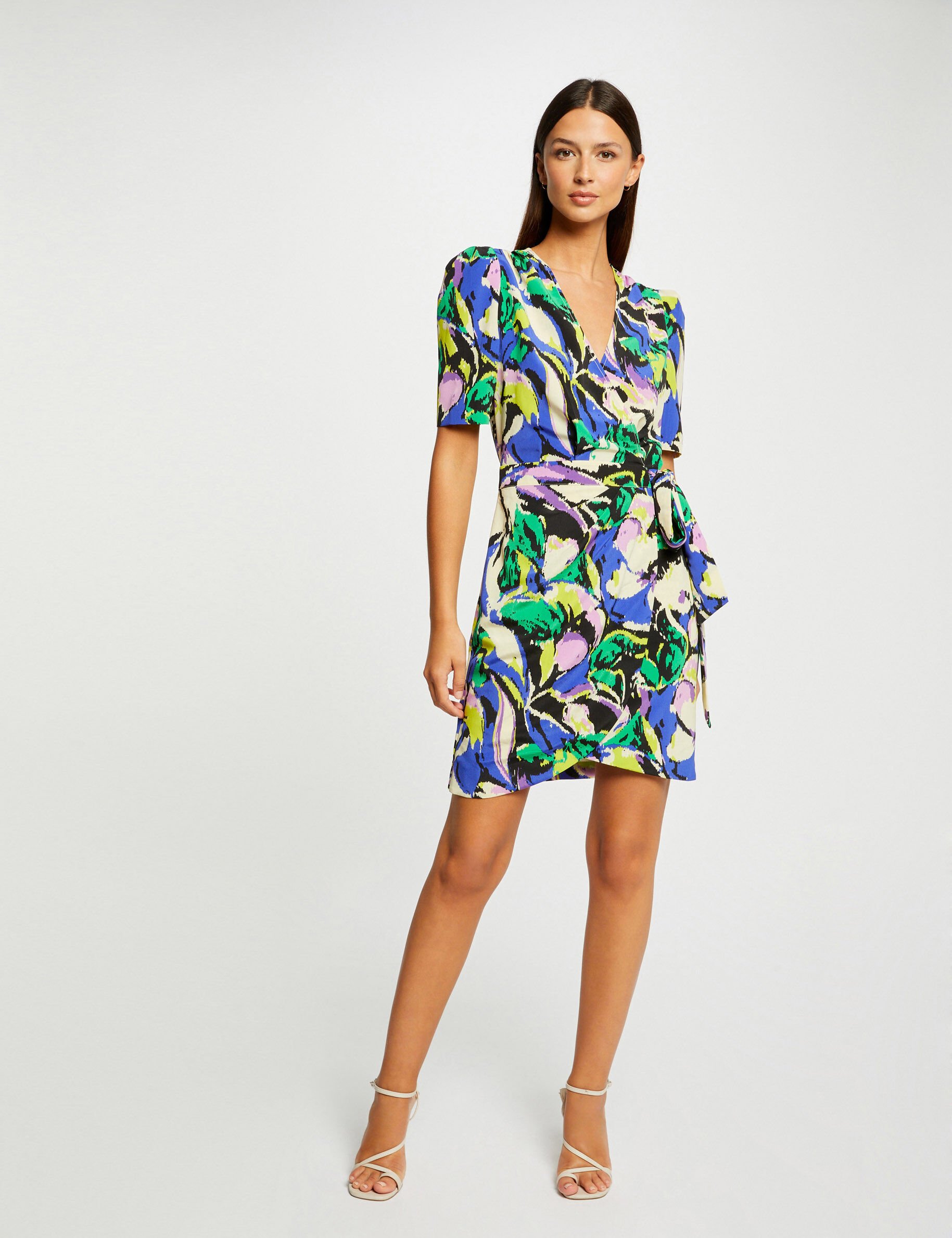 Robe portefeuille imprimé abstrait multico femme - multico