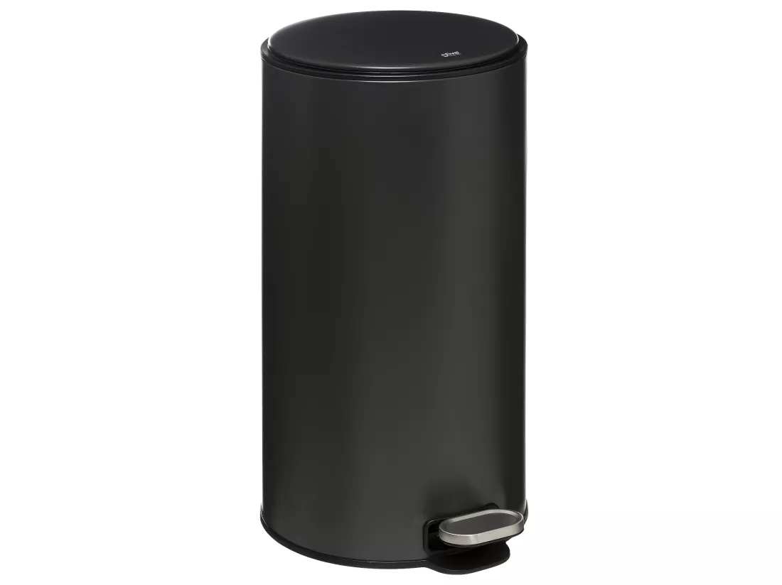 Poubelle ronde 30 Litres en Métal Noir charbon