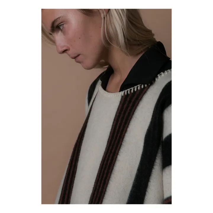 La Méricaine Poncho Long Blackfeet Laine Recyclée | Ecru