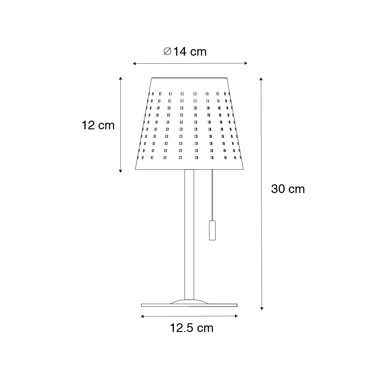 Buiten tafellamp groen incl. LED 3-staps dimbaar oplaadbaar en solar - Ferre