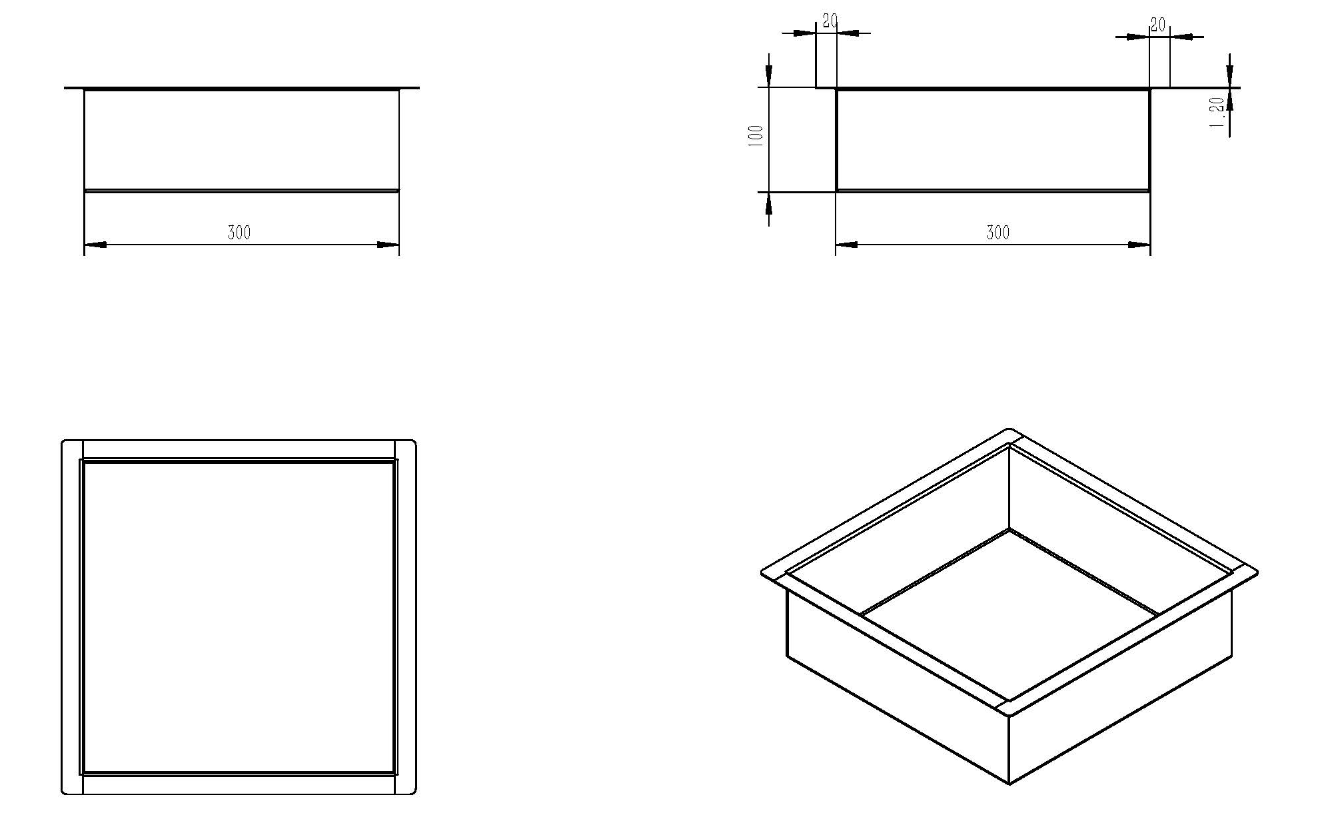 Mueller Ferro inbouwnis 30x30x10cm verouderd ijzer - gunmetal
