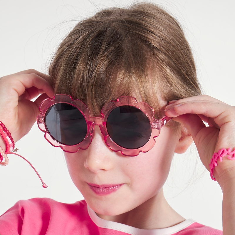 Lunettes de soleil fleurs rose fille