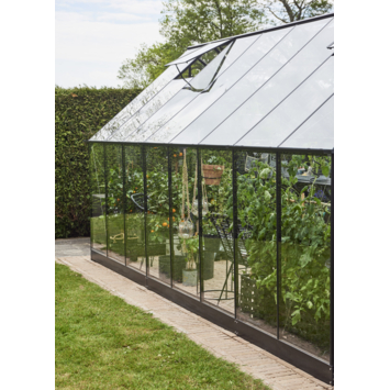 Tuinkas Royal Well Qube 816 zwart gecoat met 3mm veiliheidsglas