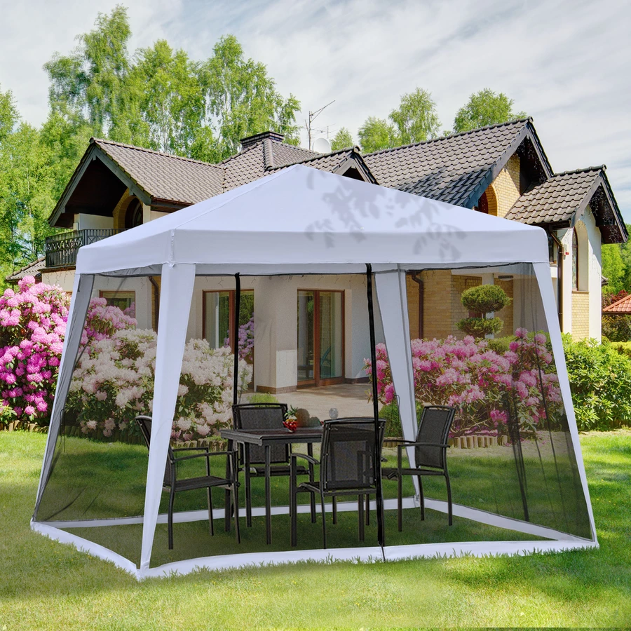 Outsunny Pavillon mit Moskitonetz grau