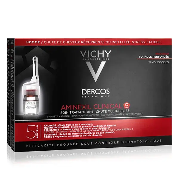 Vichy Dercos Aminexil Clinical 5 Tratamento Antiqueda para Homens 21 x 6ml