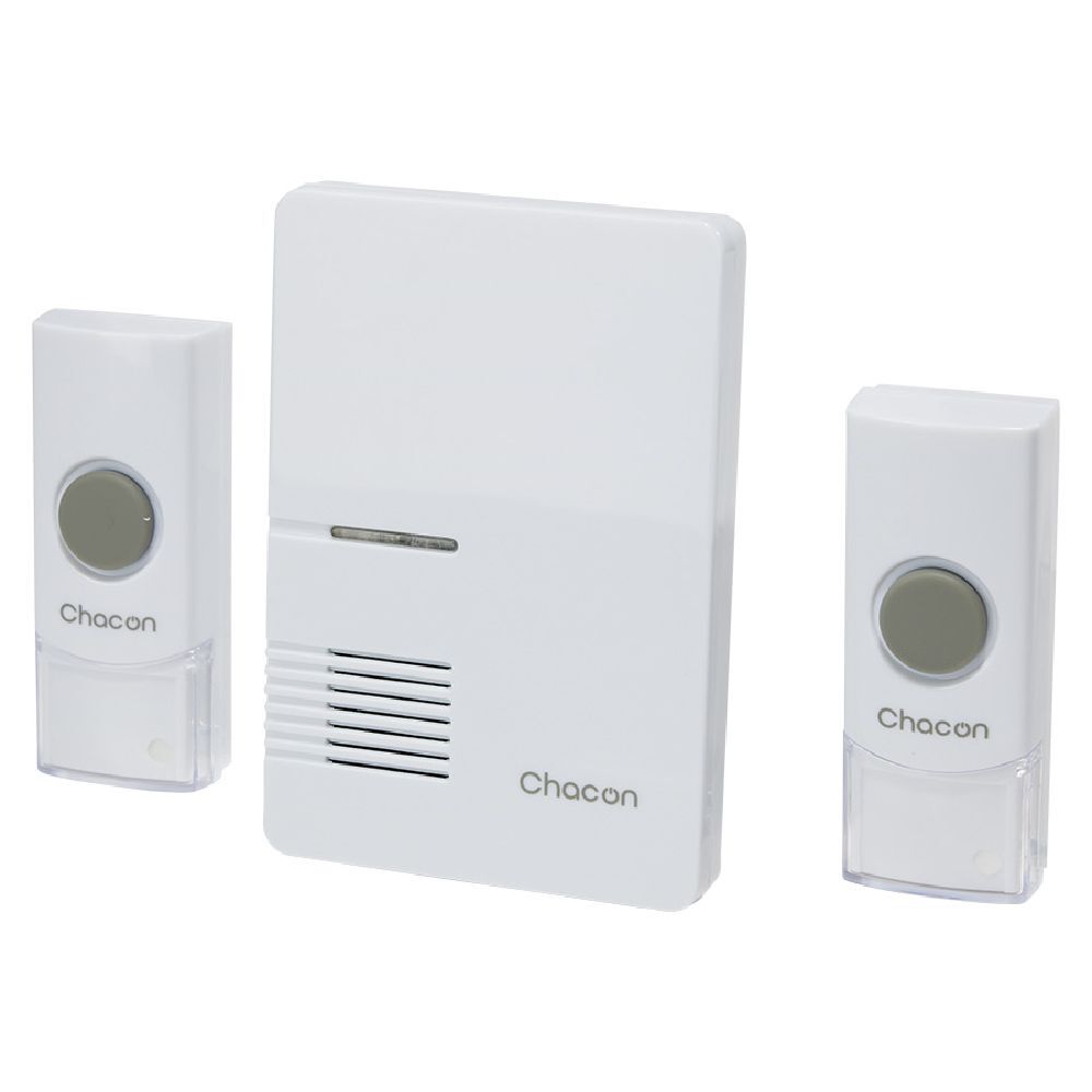 Carillon sans fil + 2 boutons poussoir 300m blanc