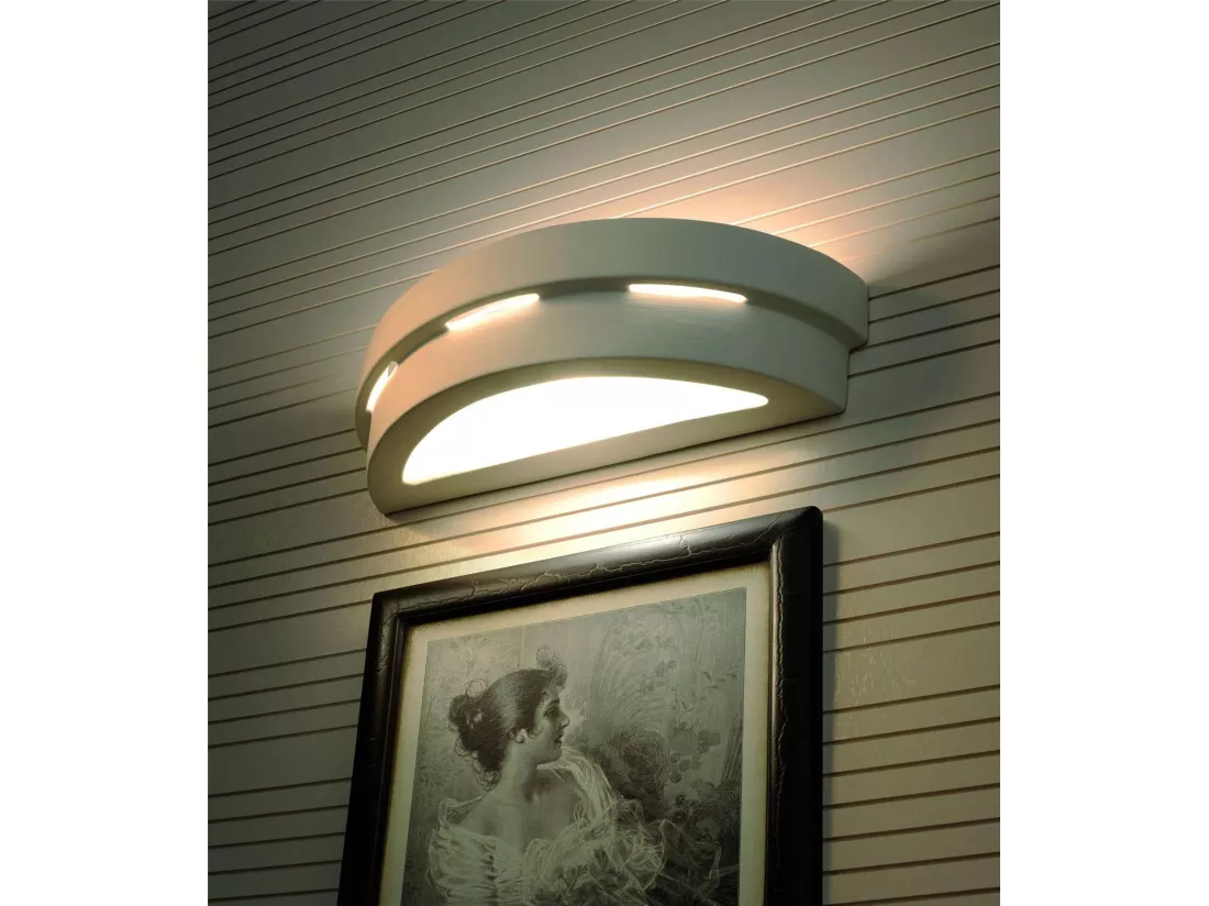 Sollux Applique murale à 1 ampoule en céramique blanche, E27