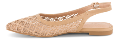 NOË Collection Slingback Mesh Ballerina Beige 2416101680 | Skoringen